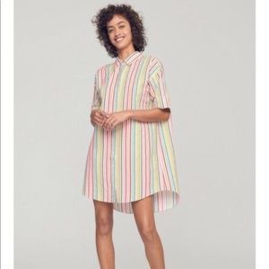 Bonobos Riviera Seersucker Shirt Dress Womens XS Button Front Multicolor Striped